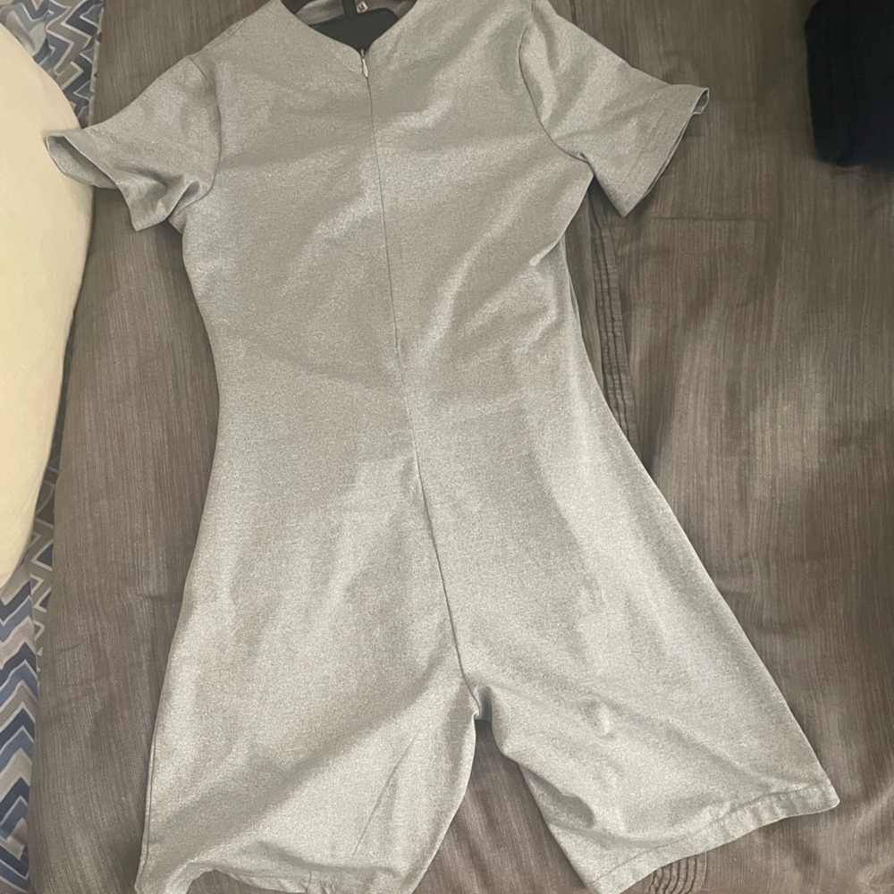 Women's Silver Wide-Leg Jumpsuit